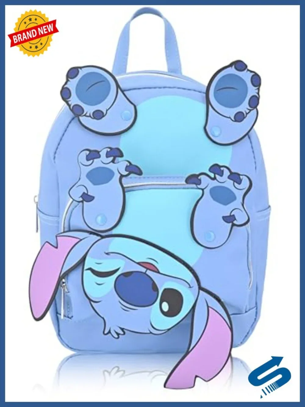 Disney Stitch Mini Backpack with Movable Arms, Lightweight PU, Adjustable Straps